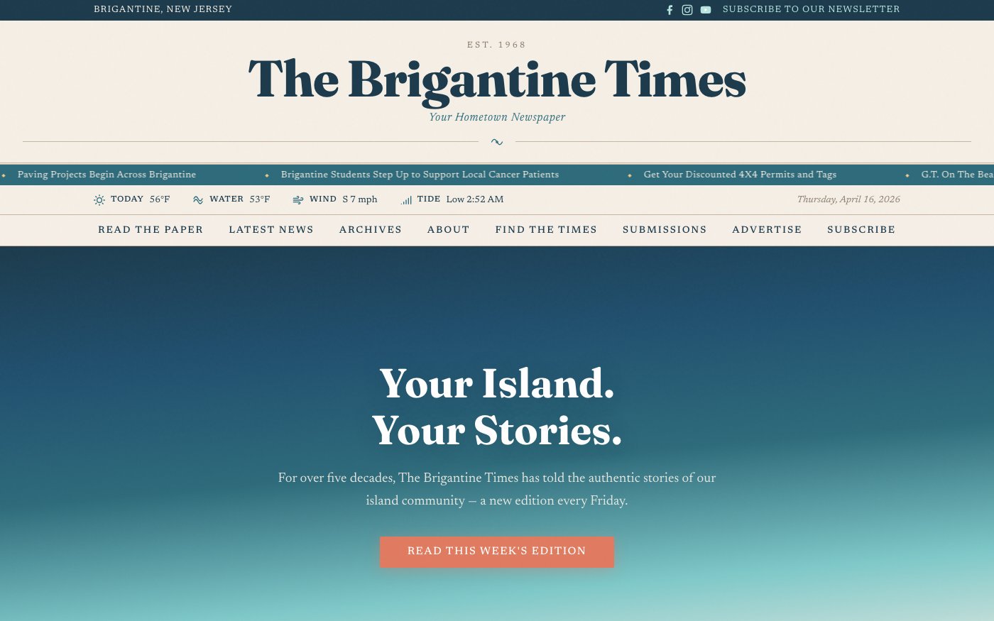 The Brigantine Times website screenshot